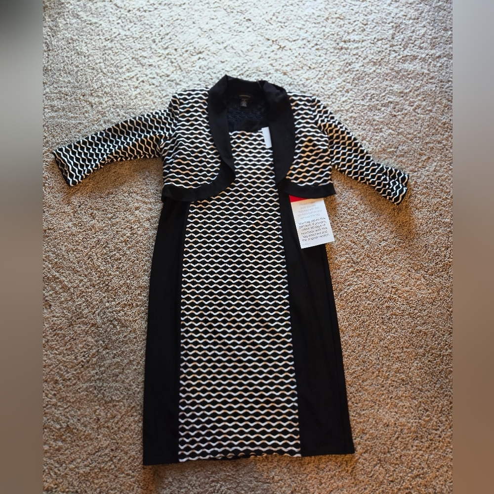 R & M Richards Black and White Dress